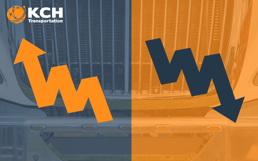kch branded header with stock arrows going up and down
